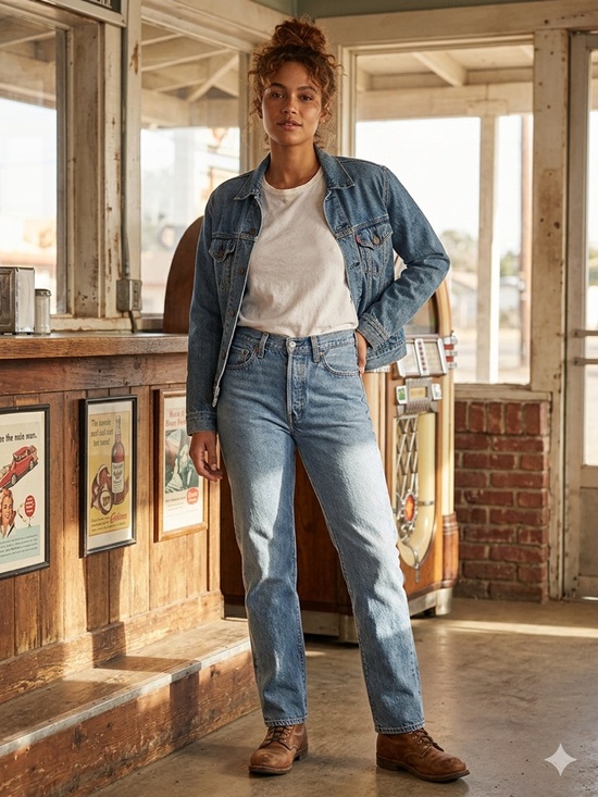 Levi's Denim - Levi’s 501 Original High Rise Straight Leg Jeans Medium Wash W26 L30